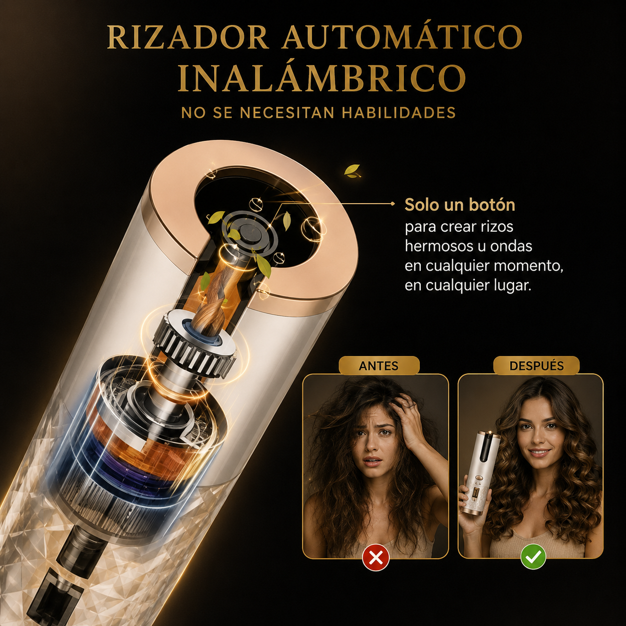 Luvioner Curlease™ Rizador Automático Inalámbrico