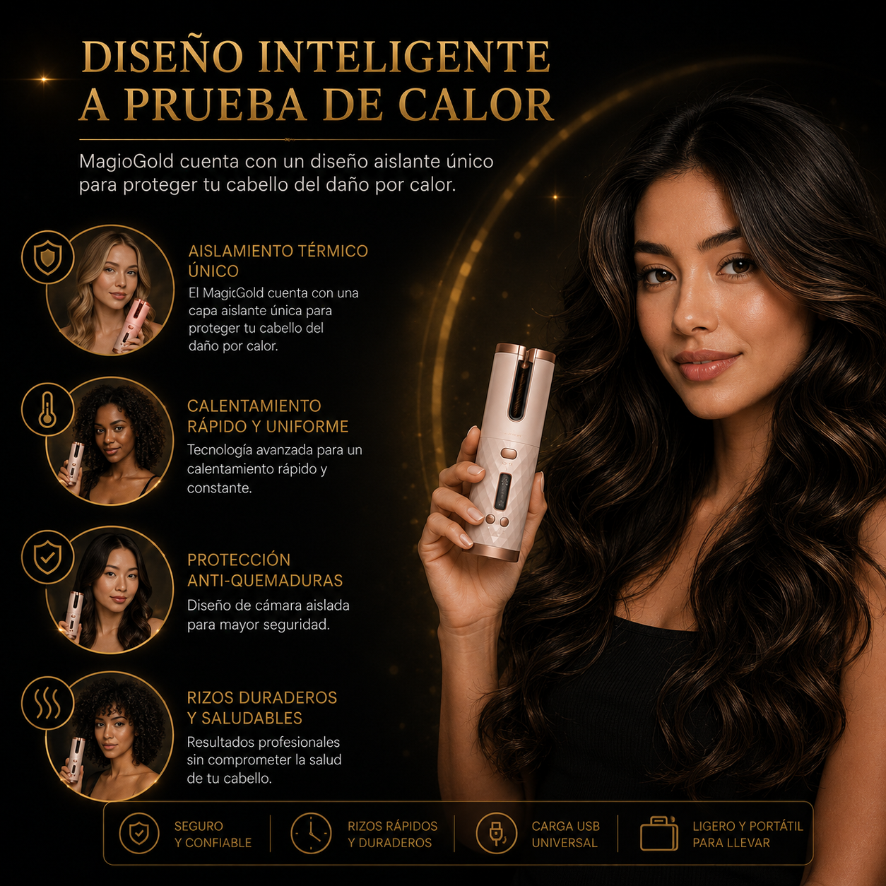Luvioner Curlease™ Rizador Automático Inalámbrico