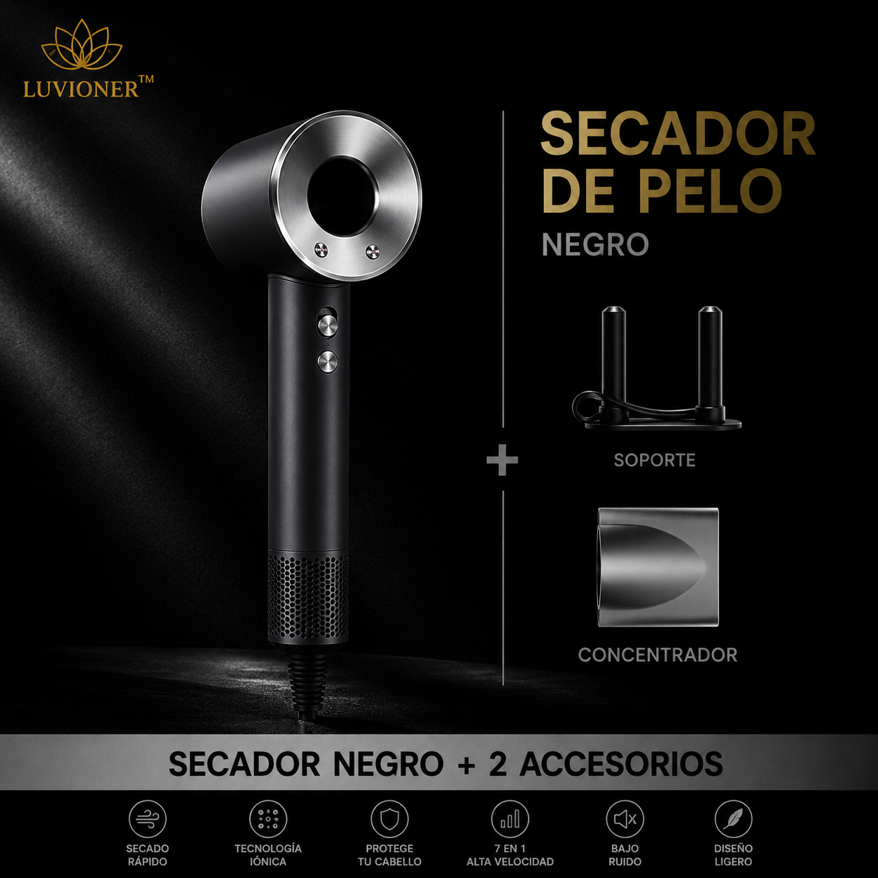 Luvioner IonicDry™ Secador de Pelo Iónico