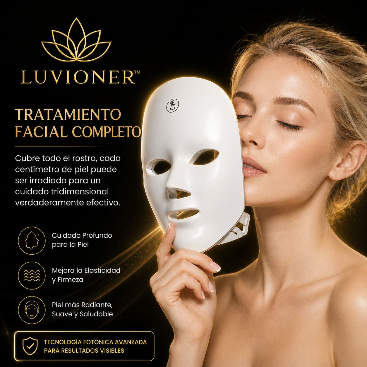 Luvioner AuraLed™ | Mascarilla Facial LED Anti-Edad Premium