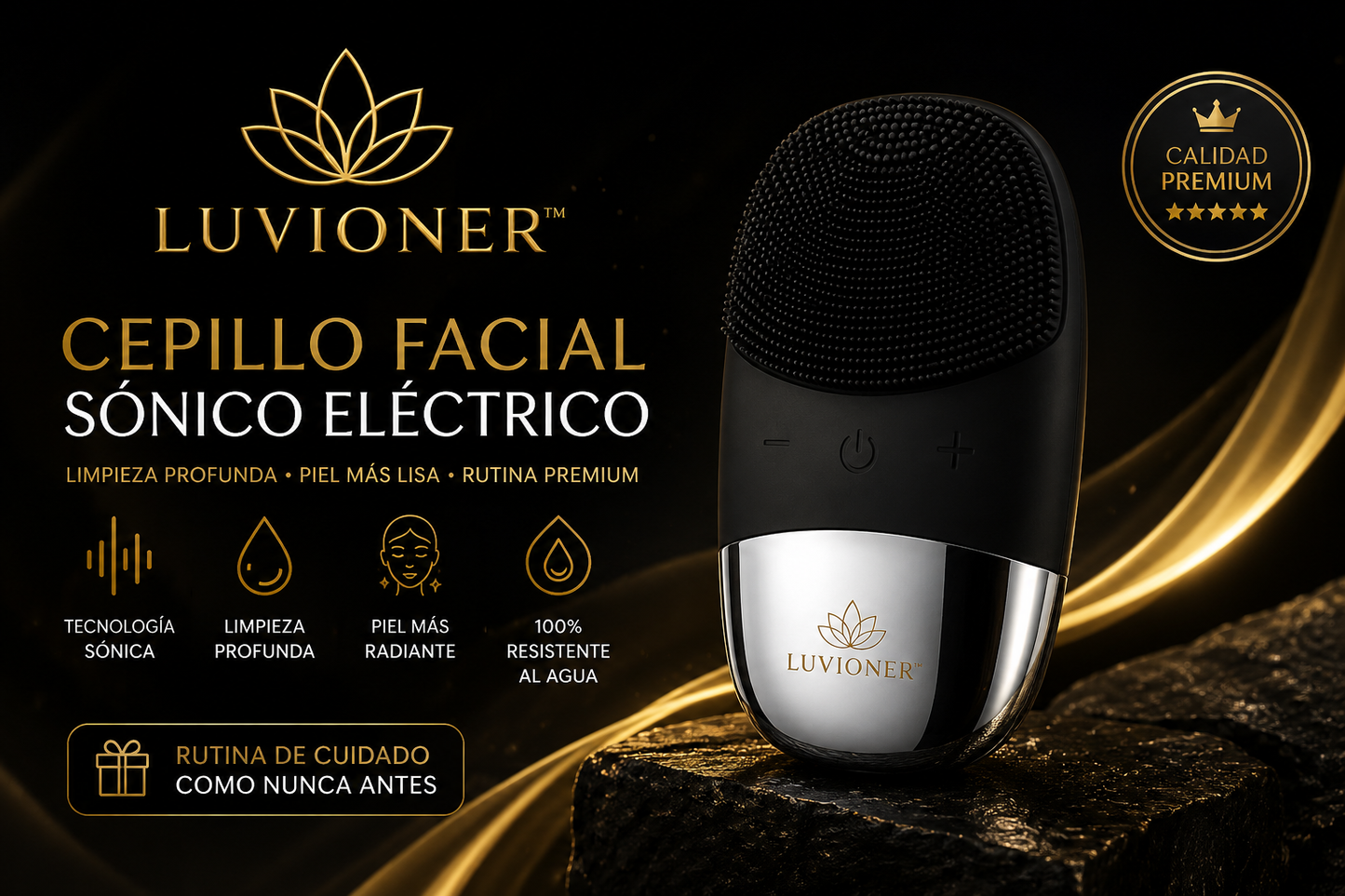 Luvioner PureGlow™ Cepillo Facial Sónico Premium