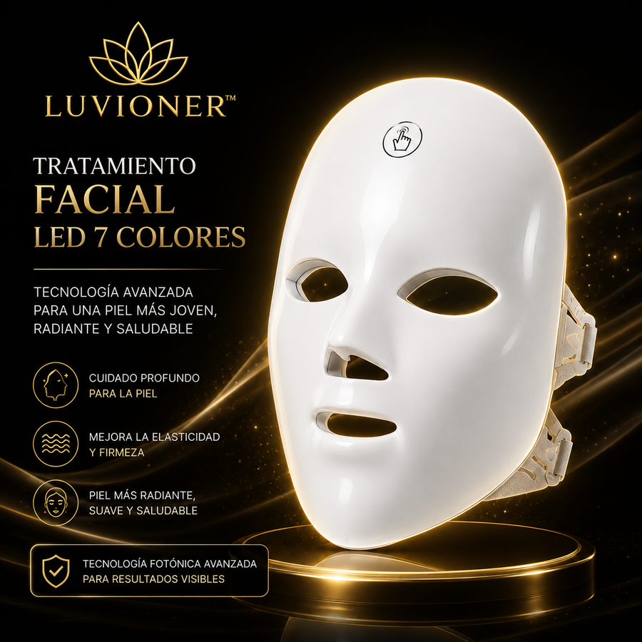 Luvioner AuraLed™ | Mascarilla Facial LED Anti-Edad Premium