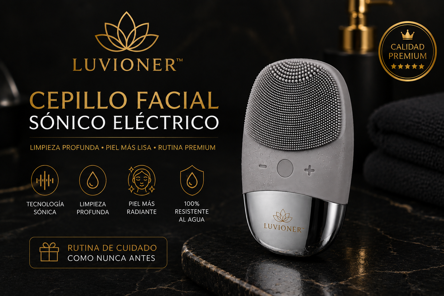 Luvioner PureGlow™ Cepillo Facial Sónico Premium