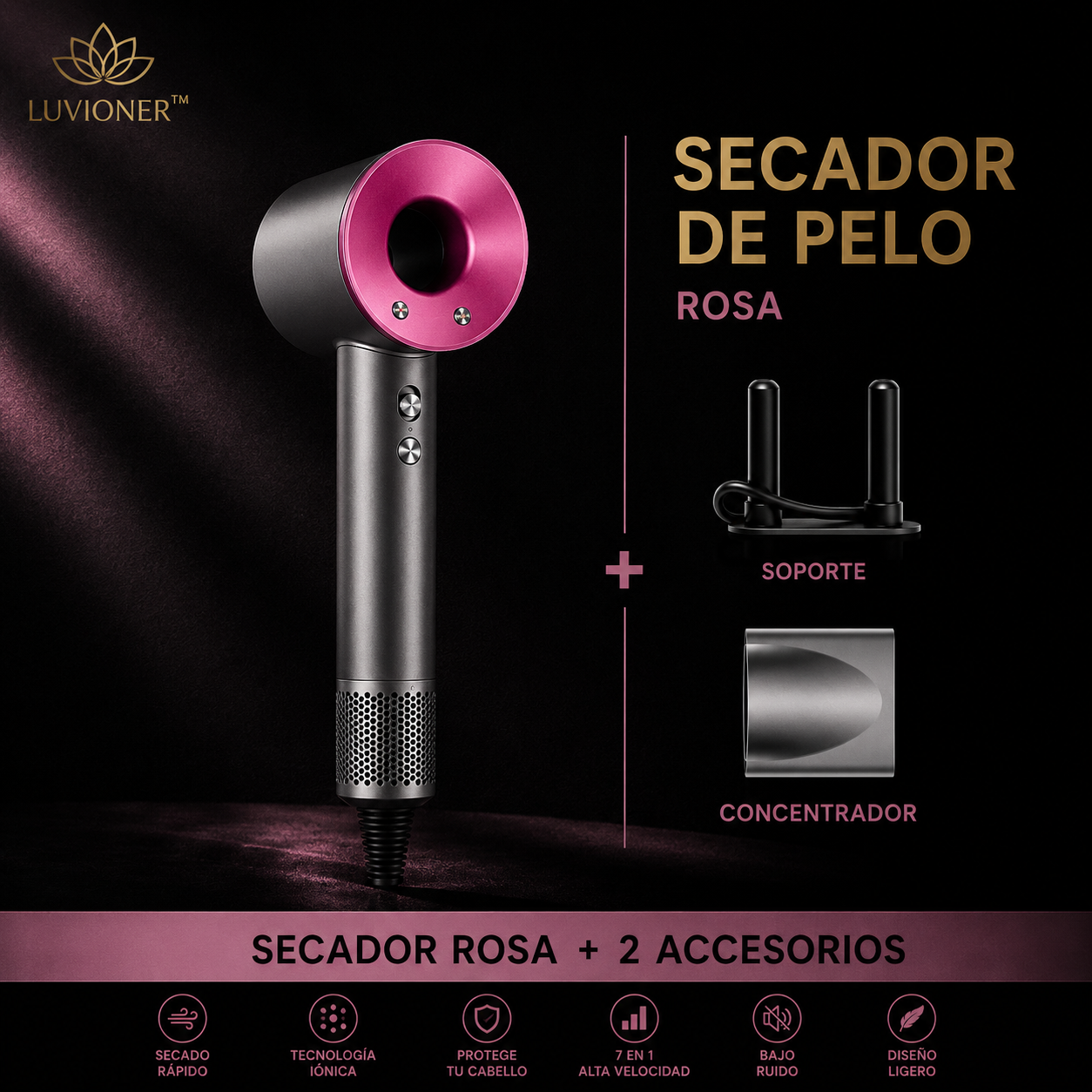 Luvioner IonicDry™ Secador de Pelo Iónico